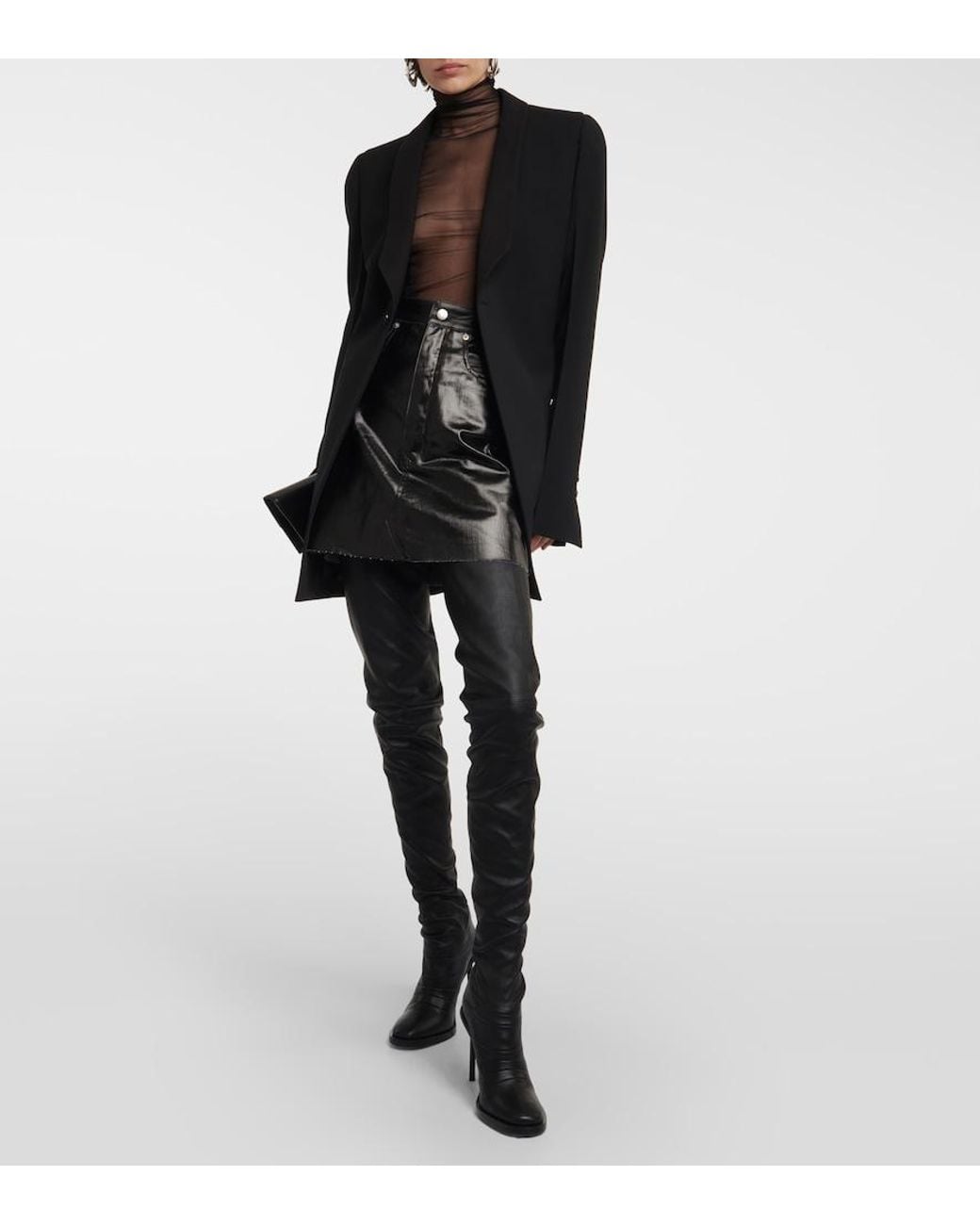 Ann Demeulemeester Black Adna Over-The-Knee Leather Boots