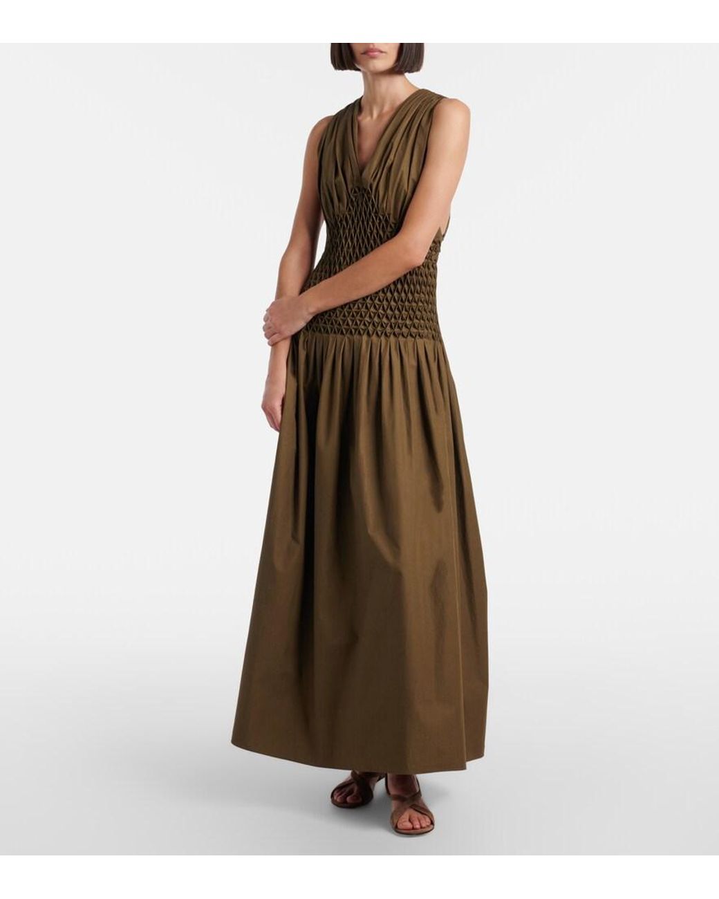Khaite Brown Liria Suede Sandals