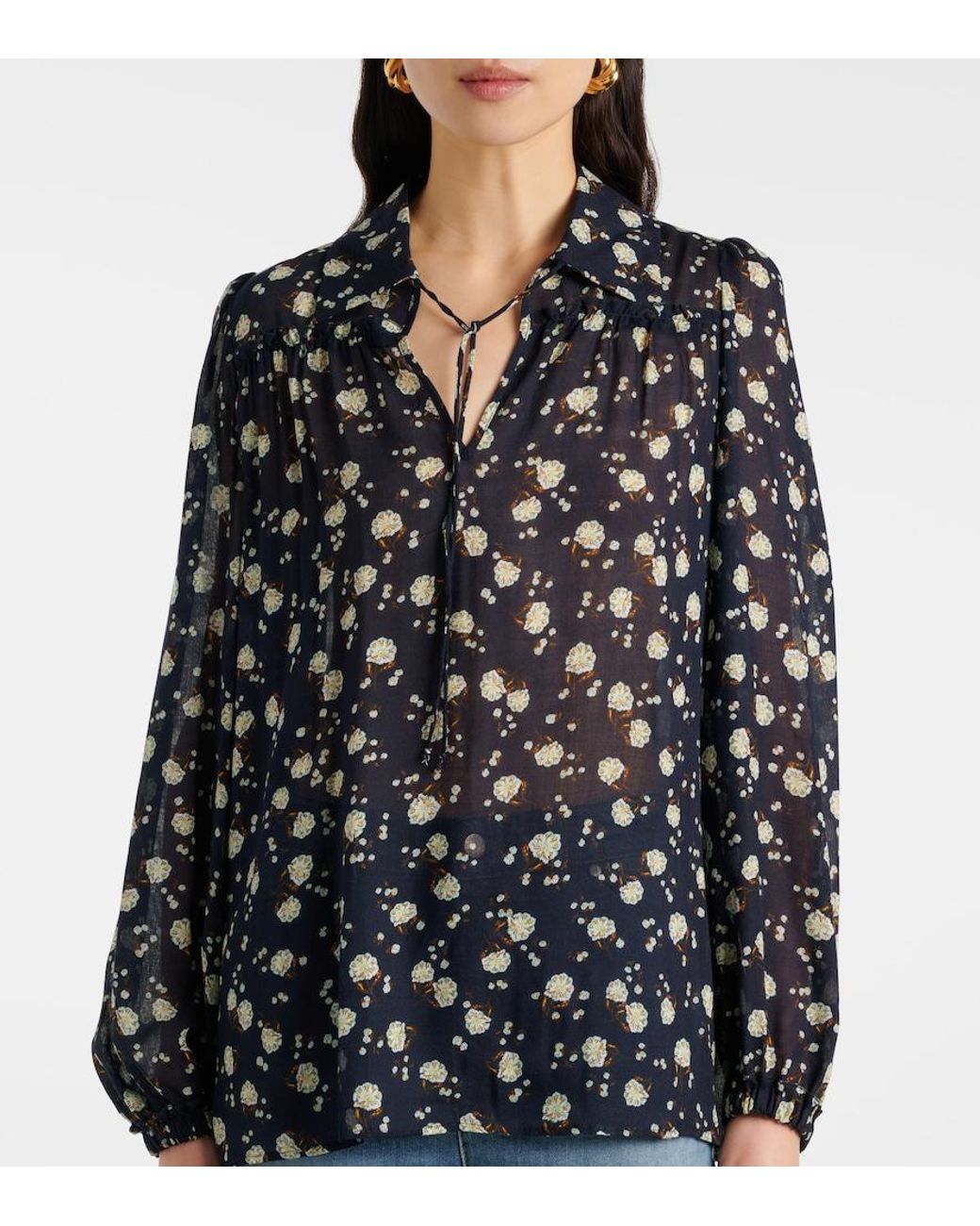 Dorothee Schumacher Black Floral Volumes Blouse