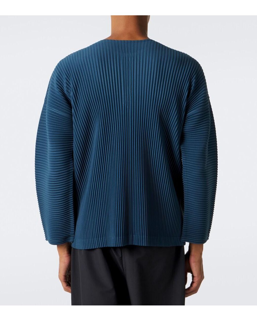 Homme Plissé Issey Miyake Blue Monthly Colors: September Pleated Henley Shirt for men