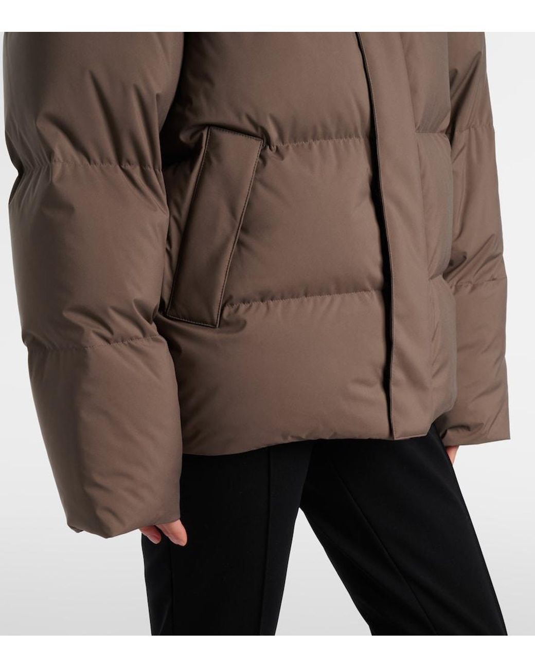 Saint Laurent Brown Technical Canvas Down Ski Jacket