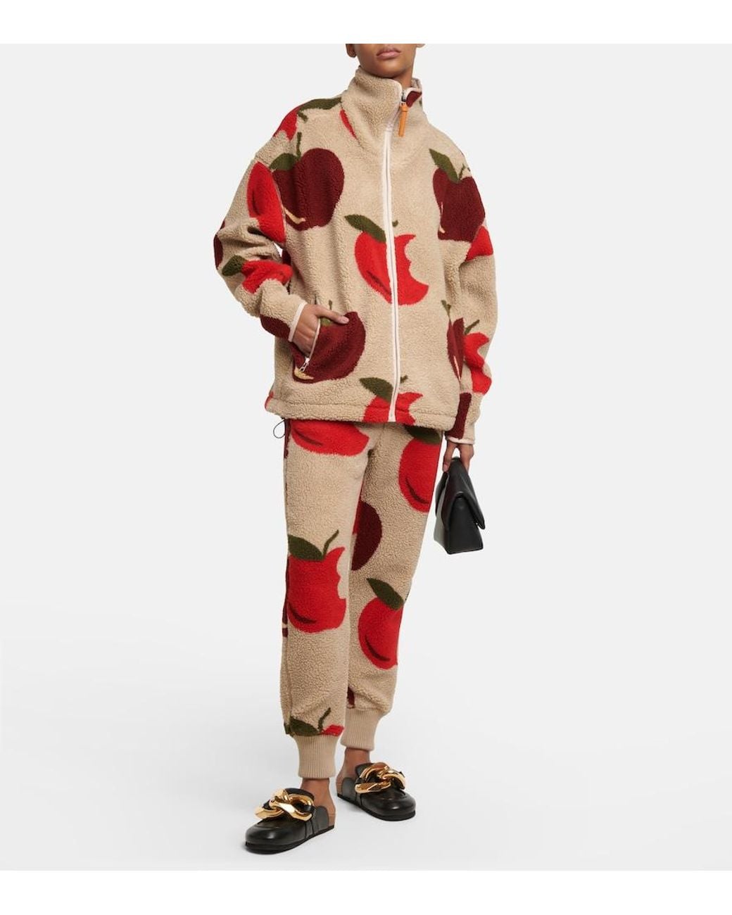 J.W. Anderson Red Printed Fleece Sweatpants