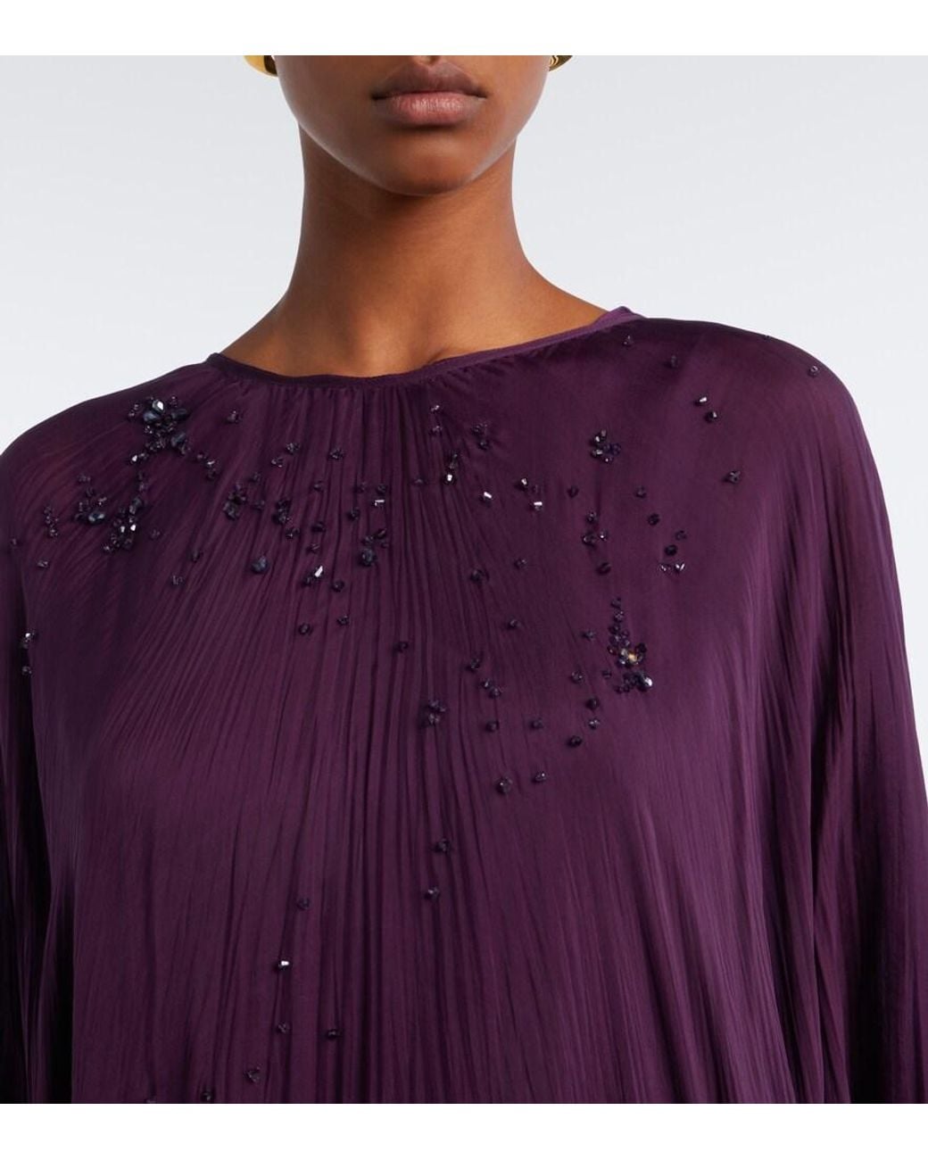 Marmar Halim Purple Embellished Kaftan