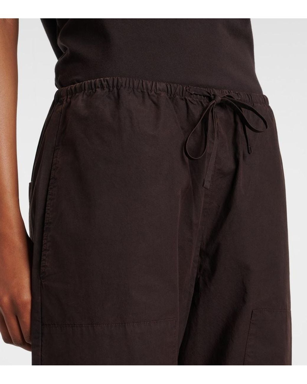 Leset Black Kyoto Cotton Wide-Leg Pants