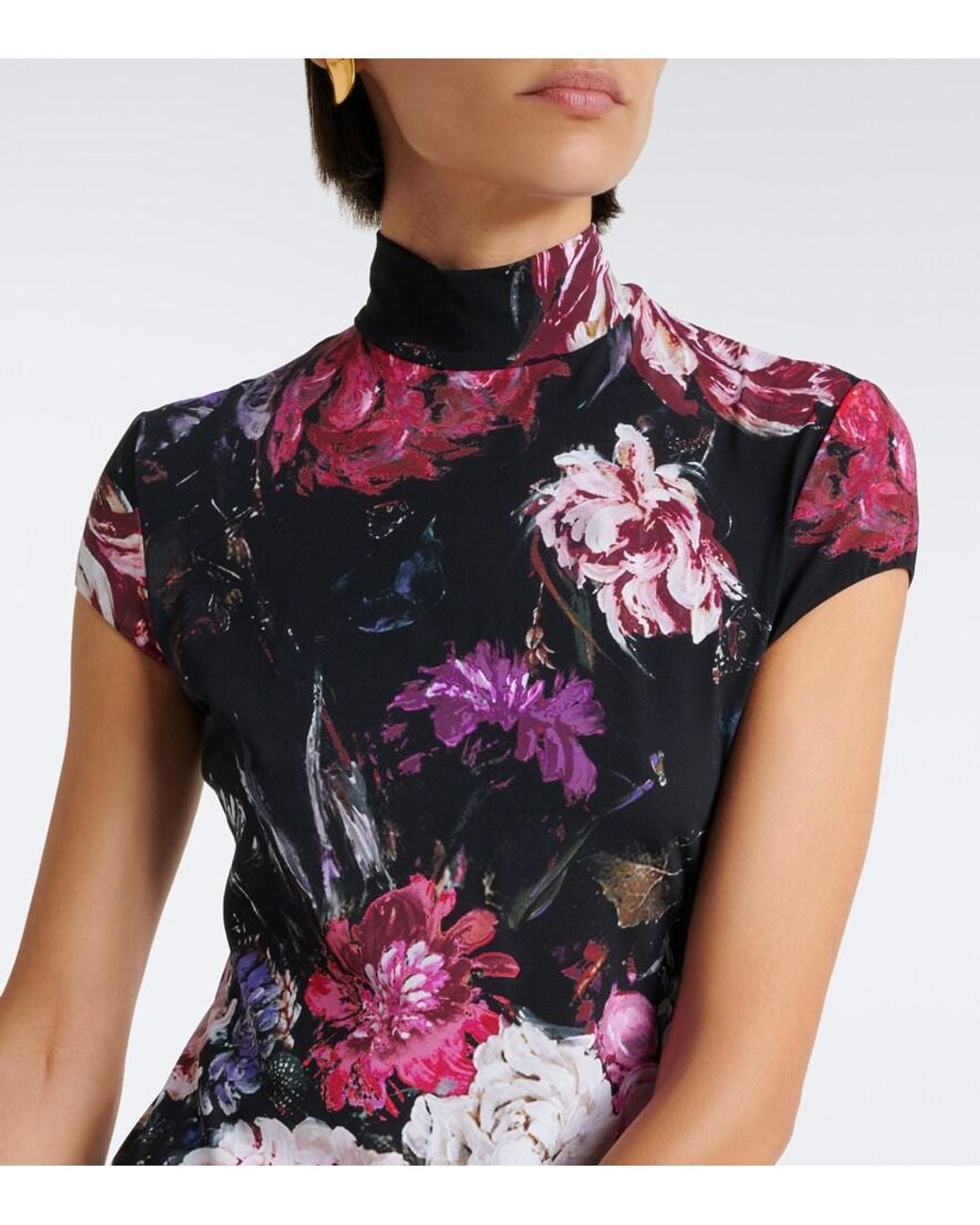 Roberto Cavalli Purple Floral Minidress