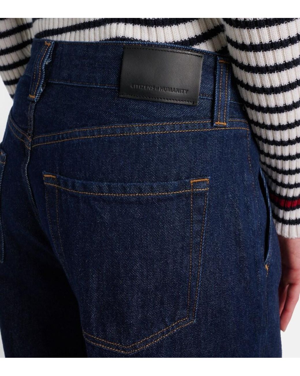 Citizens of Humanity Blue X Argent Beverly Mid-Rise Wide-Leg Jeans
