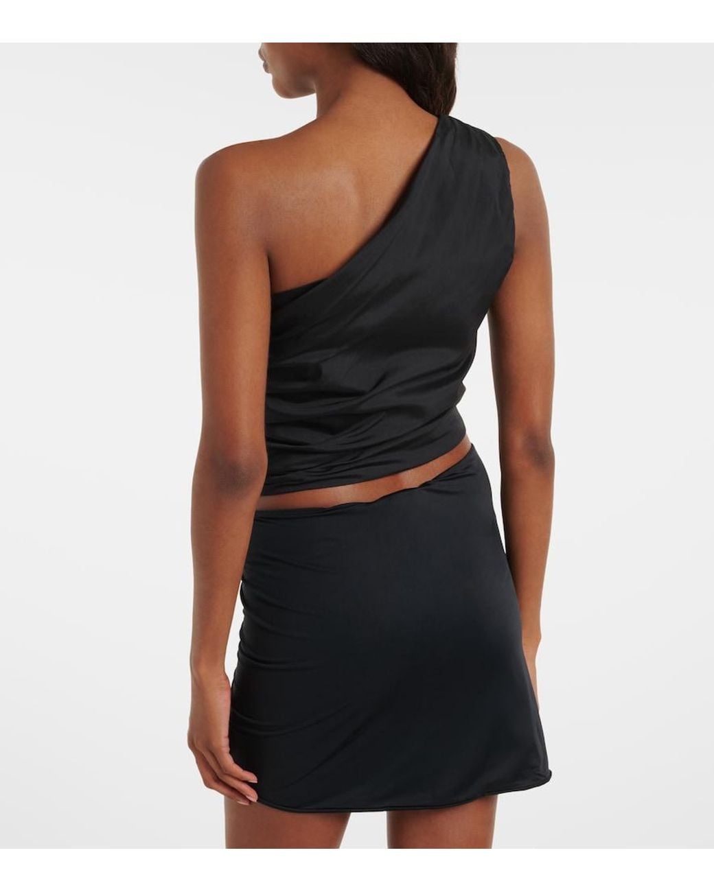 ViX Blue Zoe One-Shoulder Crop Top