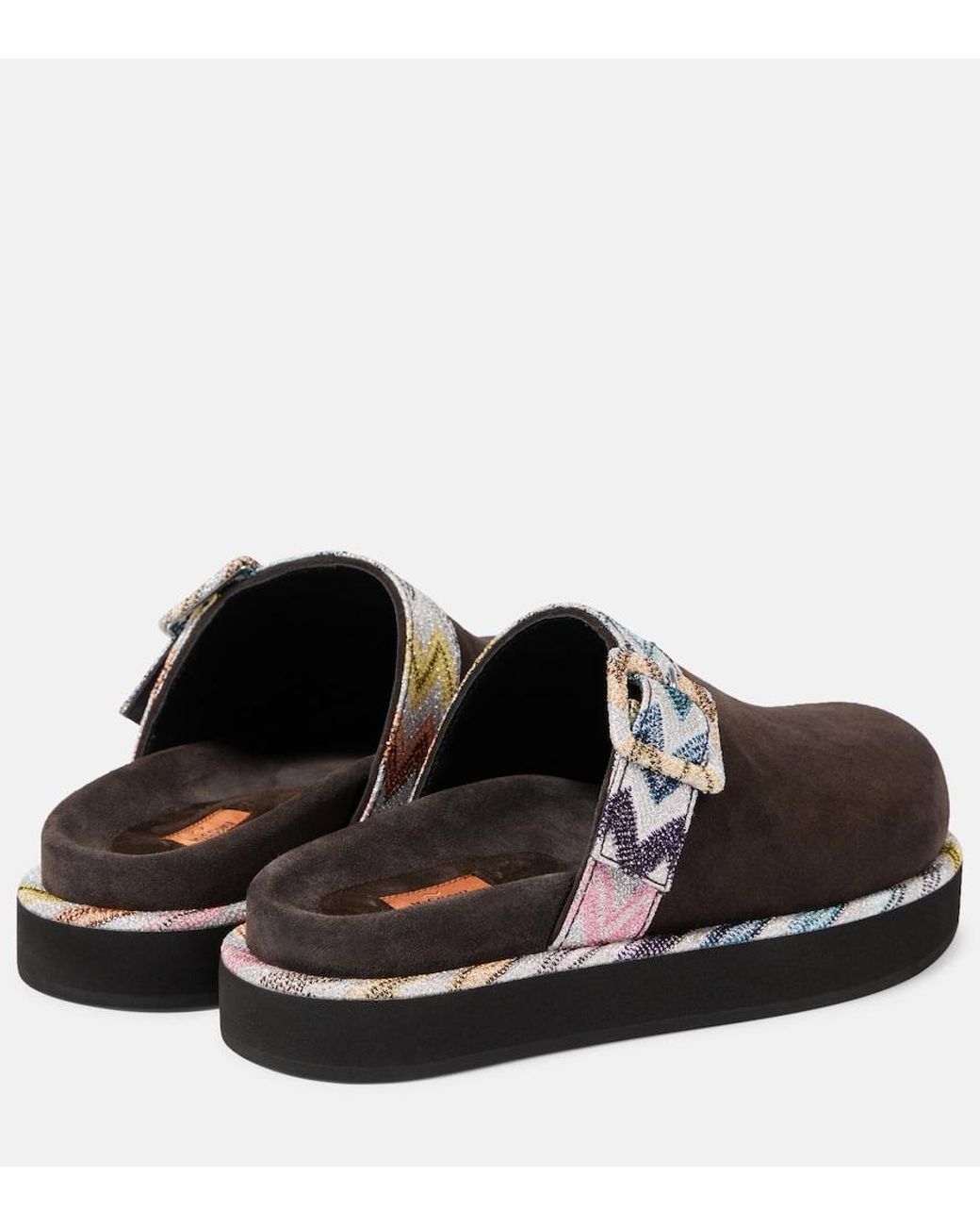 Missoni Brown Zigzag Suede Clogs