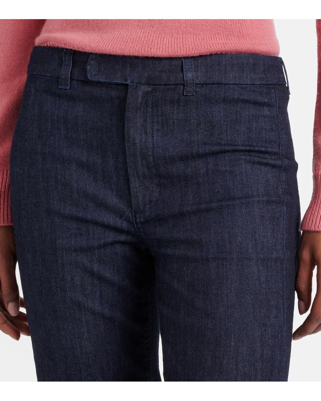 Max Mara Blue Diana Cotton-Blend Slim Pants