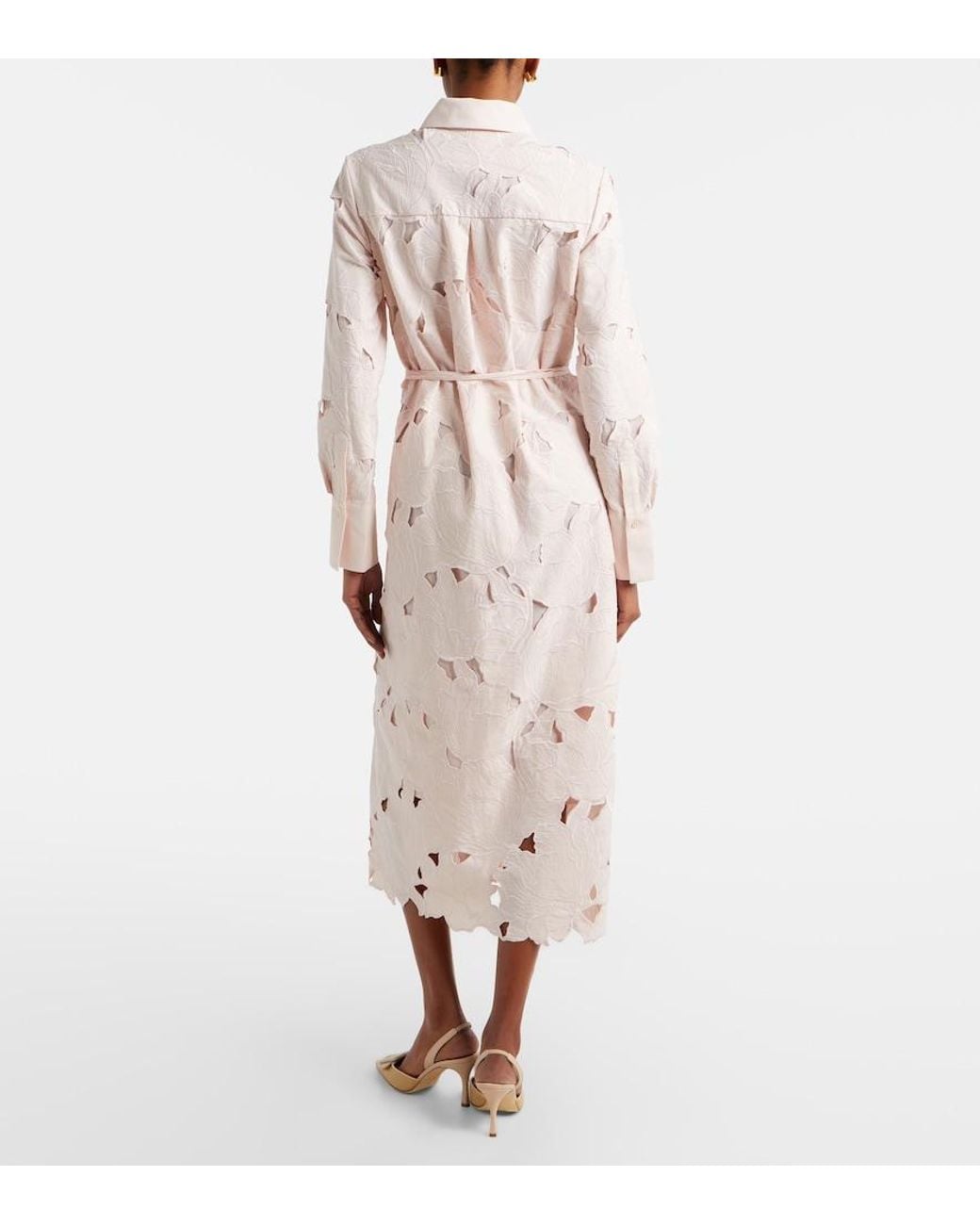 Erdem Natural Guipure Lace Shirt Dress
