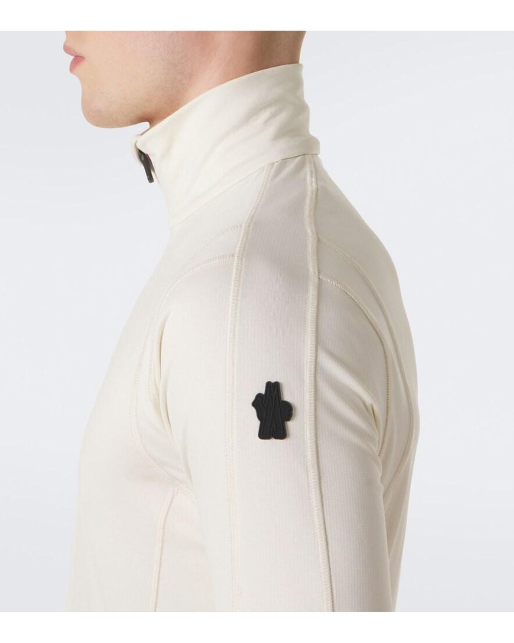 Moncler White Logo Ski Top for men