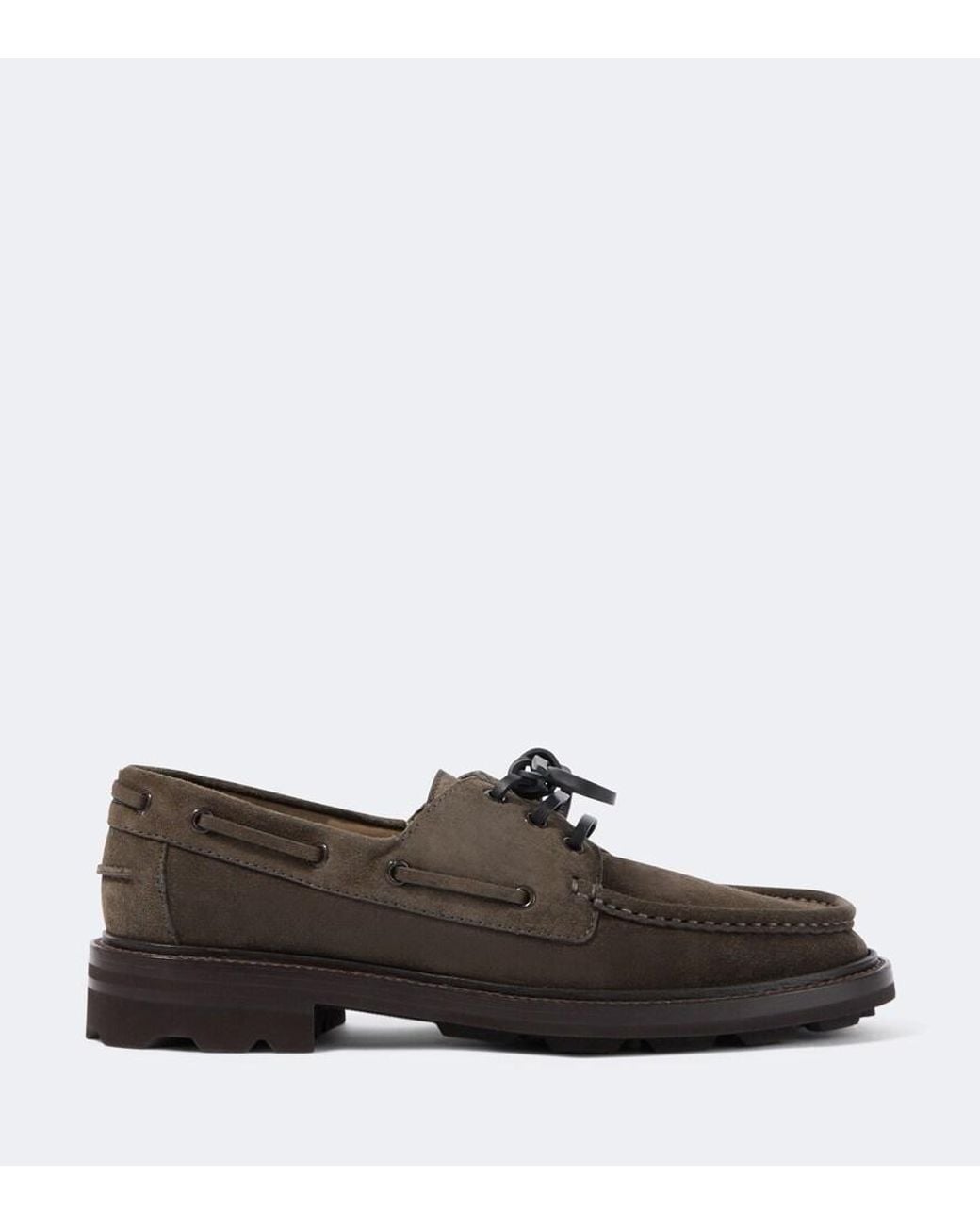 Brioni Brown Suede Boat Shoes for men