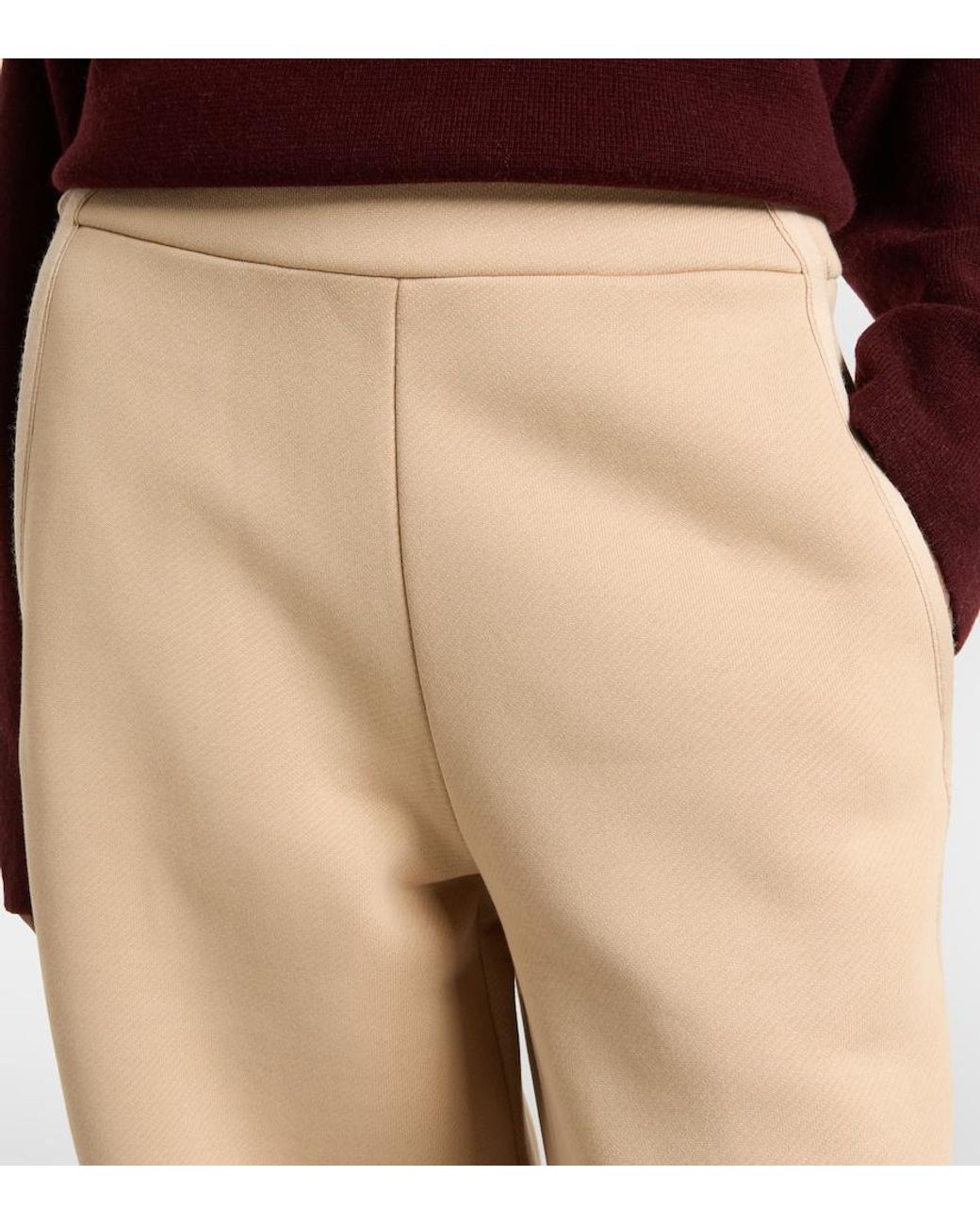 Max Mara Natural Ifrem High-Rise Cotton Wide-Leg Pants
