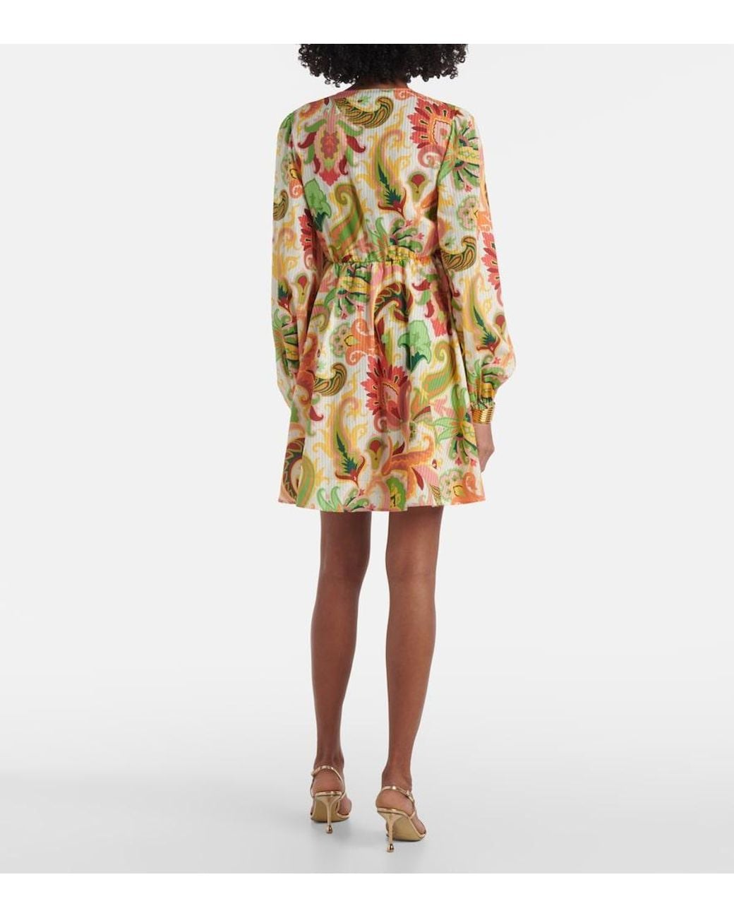 Etro Multicolor Floral Cotton And Silk Minidress