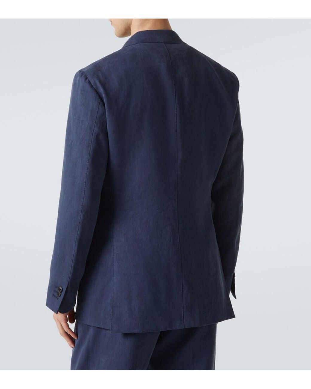 Saman Amel Blazer Aus Leinen in Blue für Herren