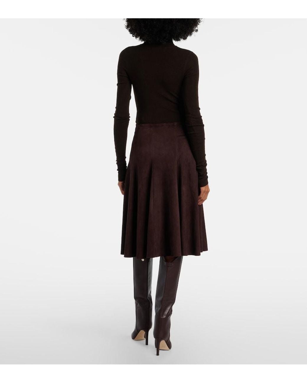 Stouls Purple Suede Midi Skirt
