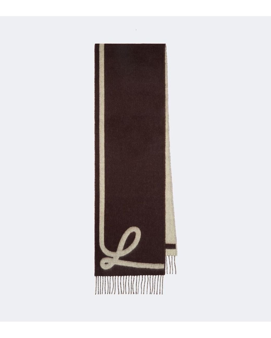 Loewe Brown Wool And Cashmere Scarf for men