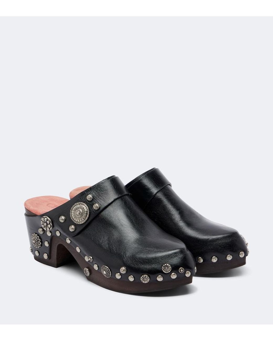Chloé Black Talis Studded Leather Clogs