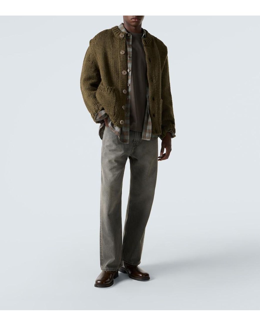 Our Legacy Green Over Wool And Alpaca Cardigan for men