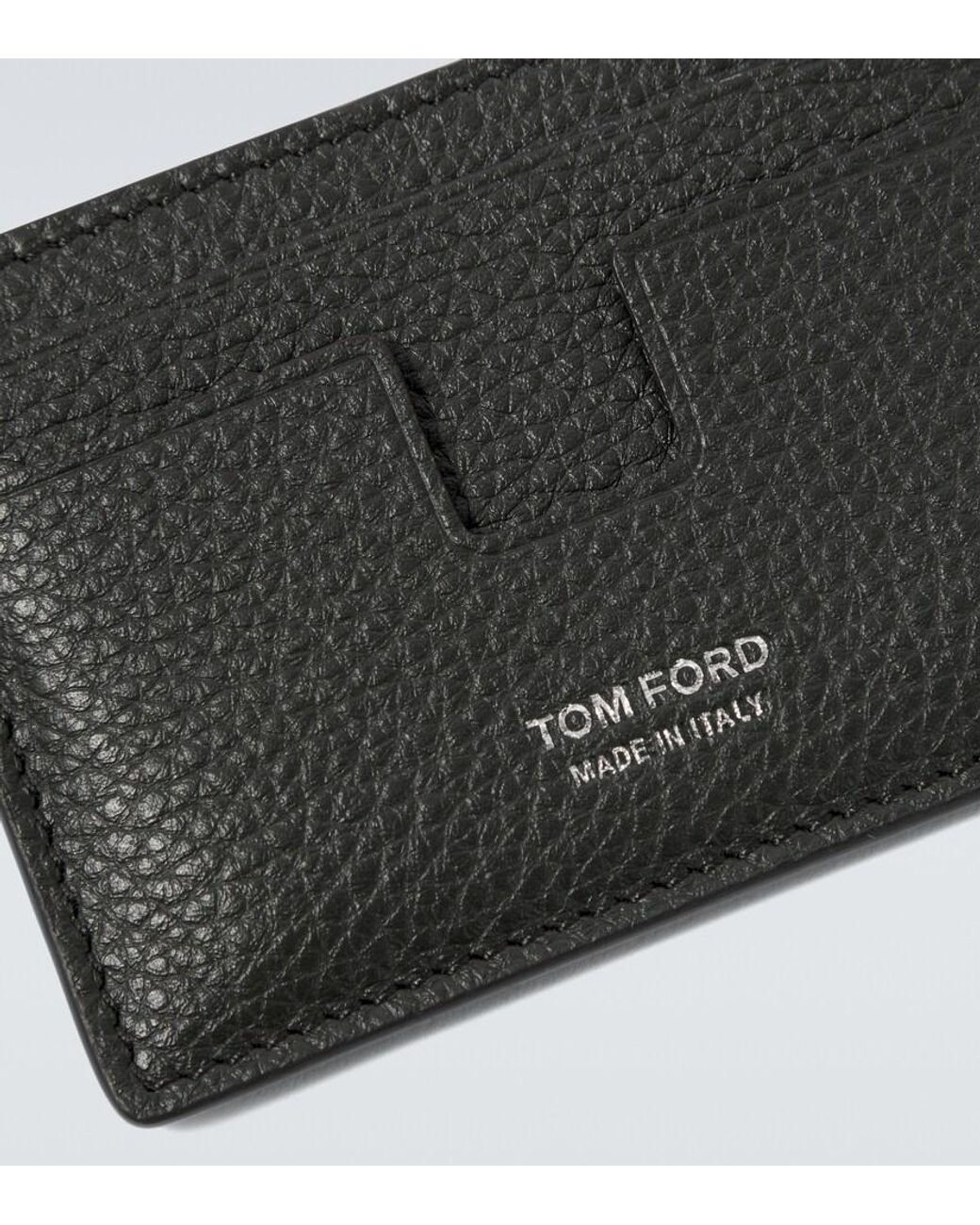 Tom Ford Black Leather Card Holder for men