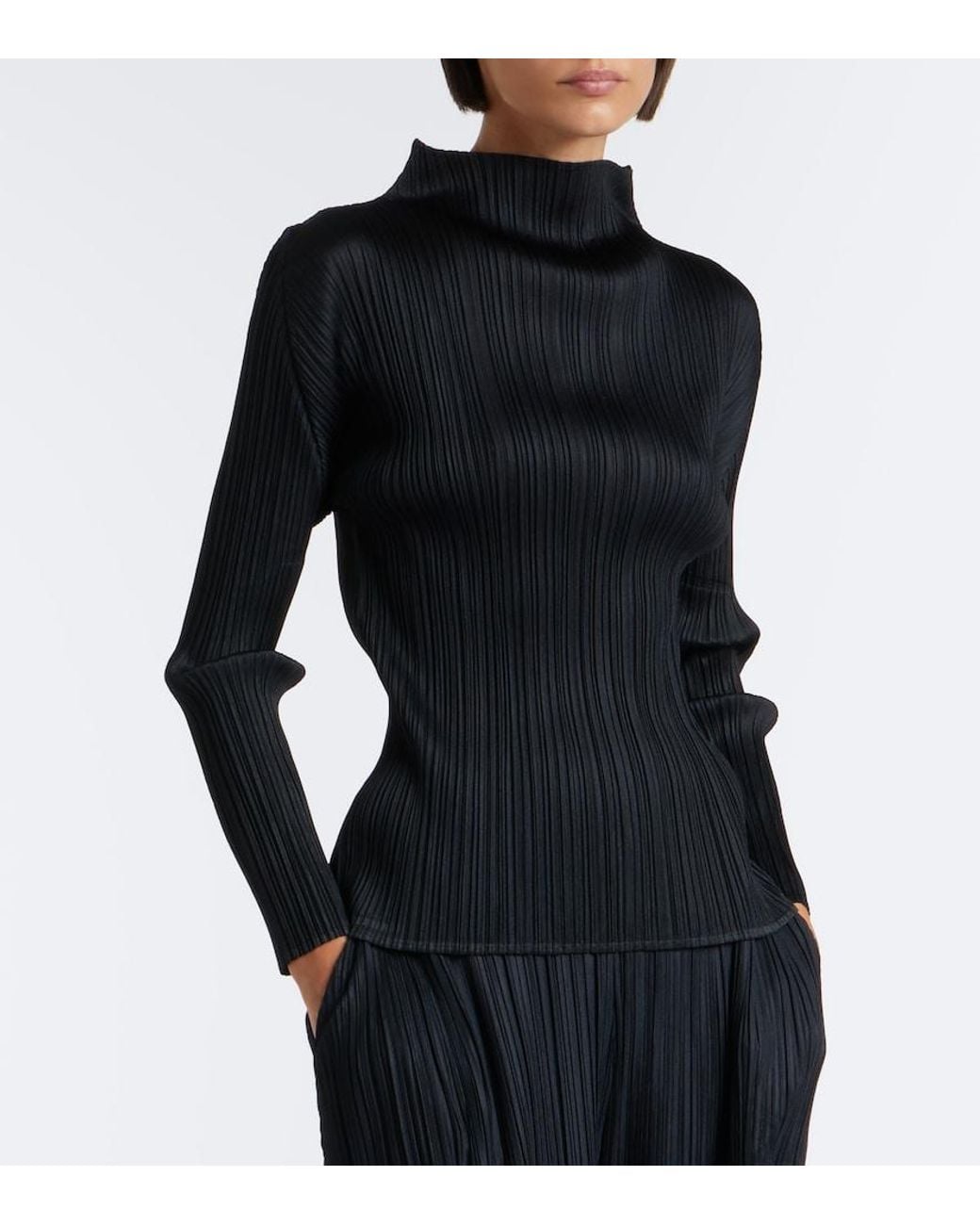 Pleats Please Issey Miyake Black Basics Pleated Top
