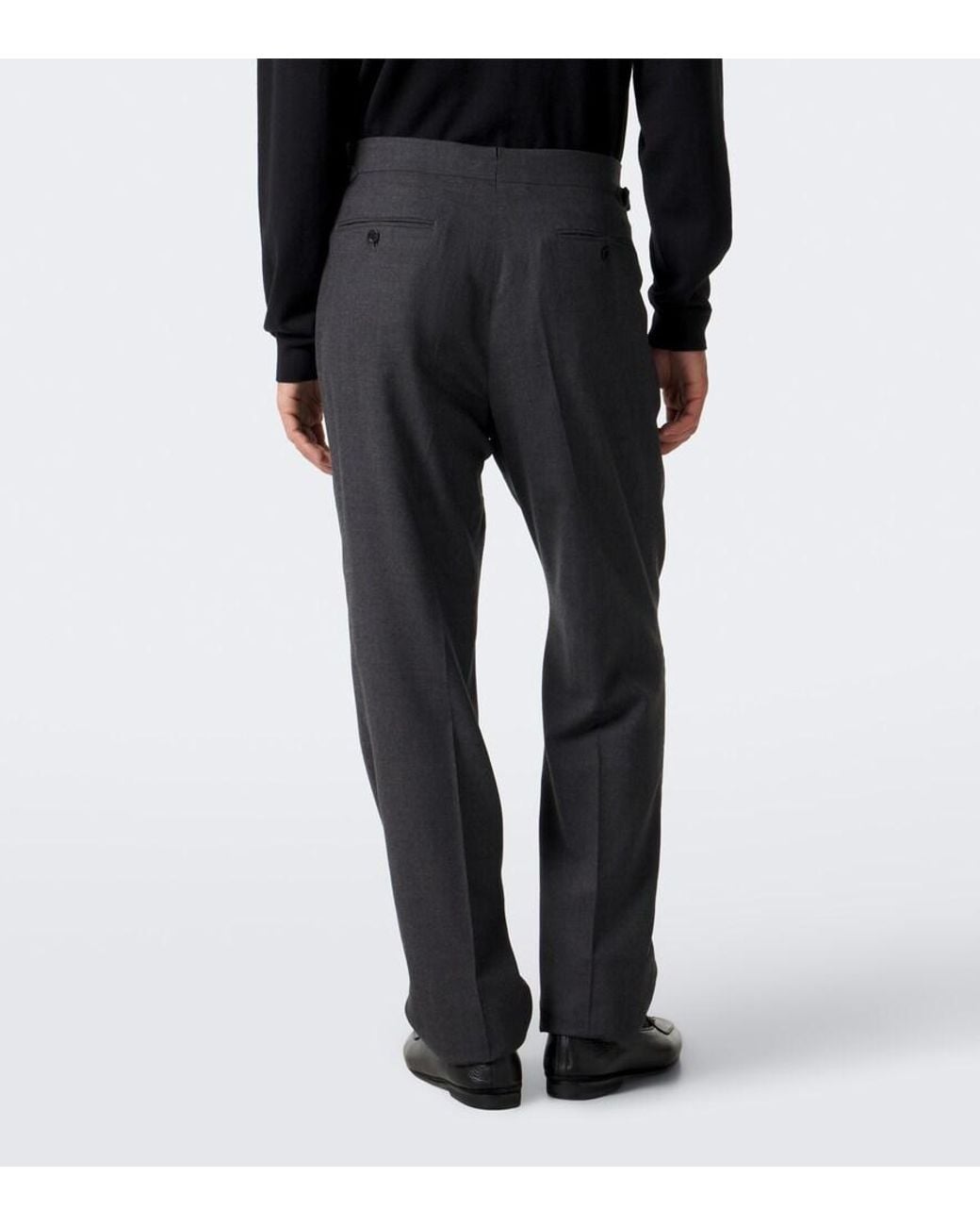 Dunhill Gray Wool And Cashmere Straight Pants for men
