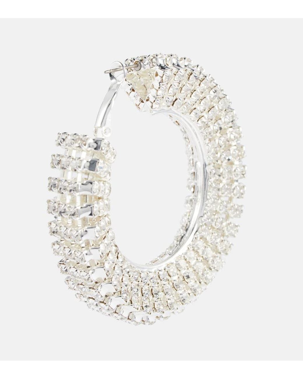 Magda Butrym White Crystal-Embellished Earrings
