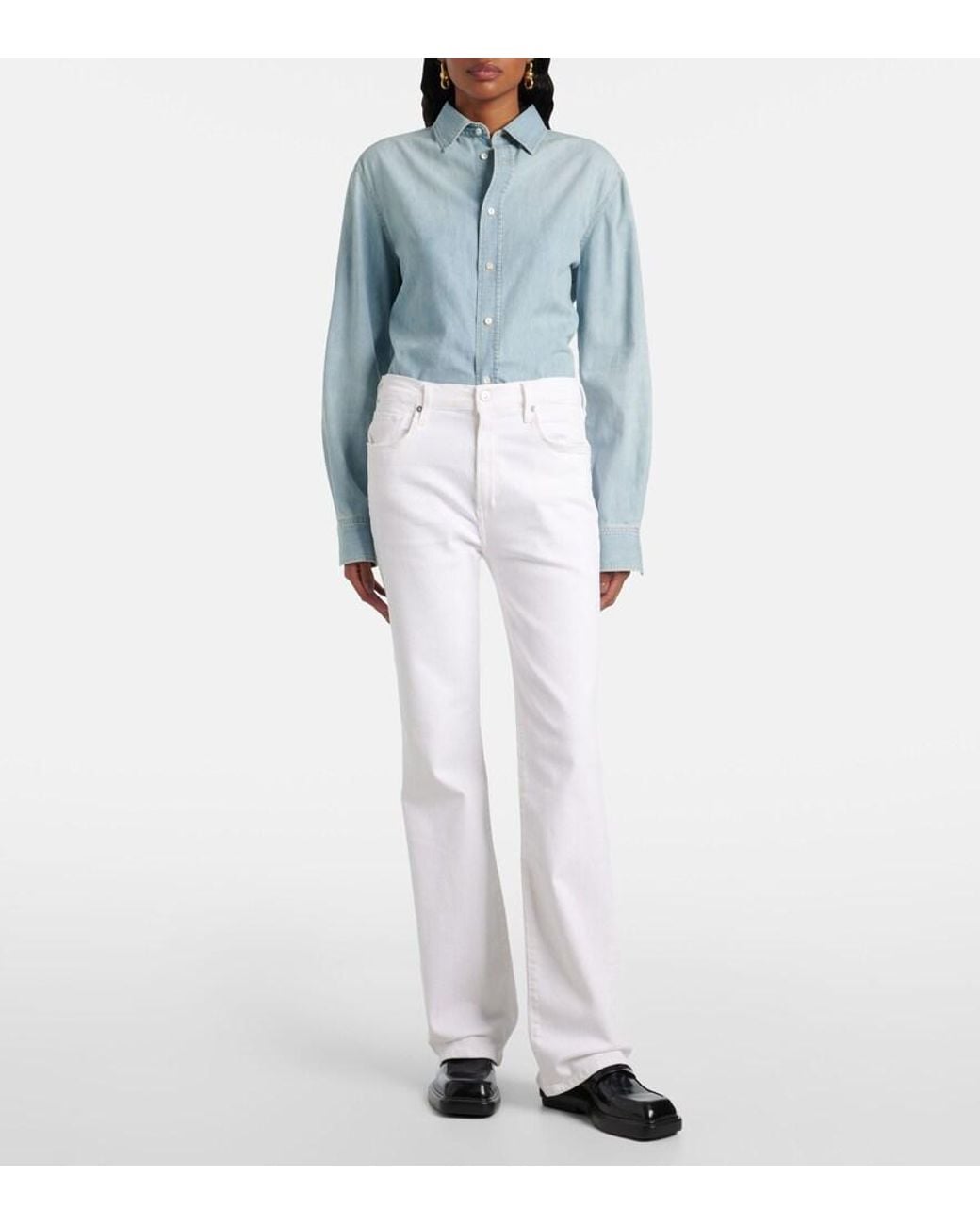Citizens of Humanity White Lilah High-Rise Bootcut Jeans