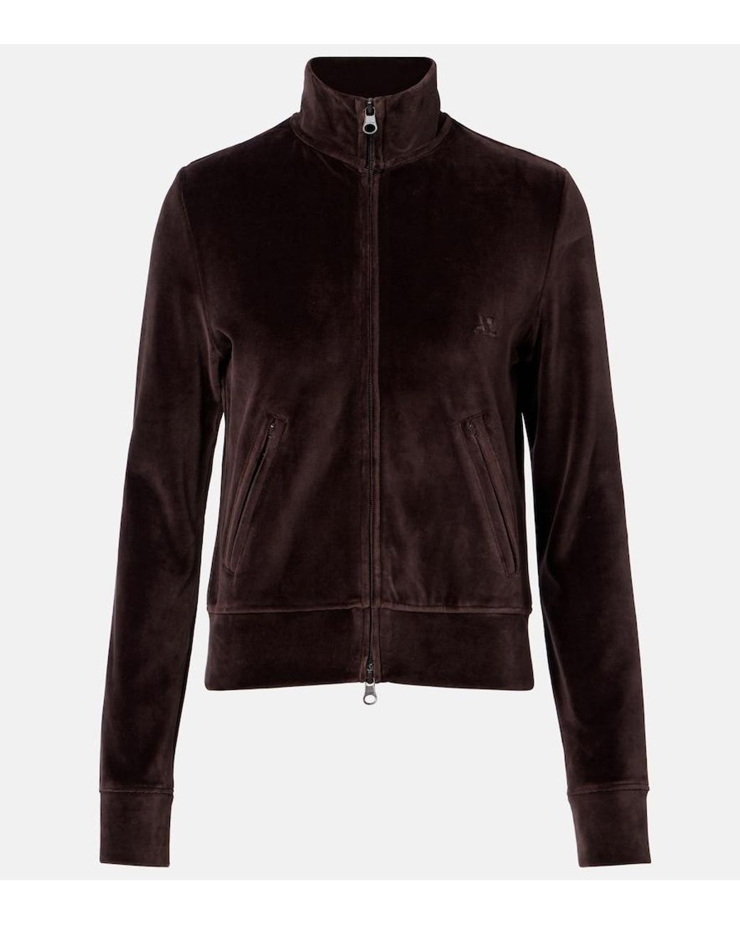 Courreges Black Cotton-Blend Velvet Track Jacket