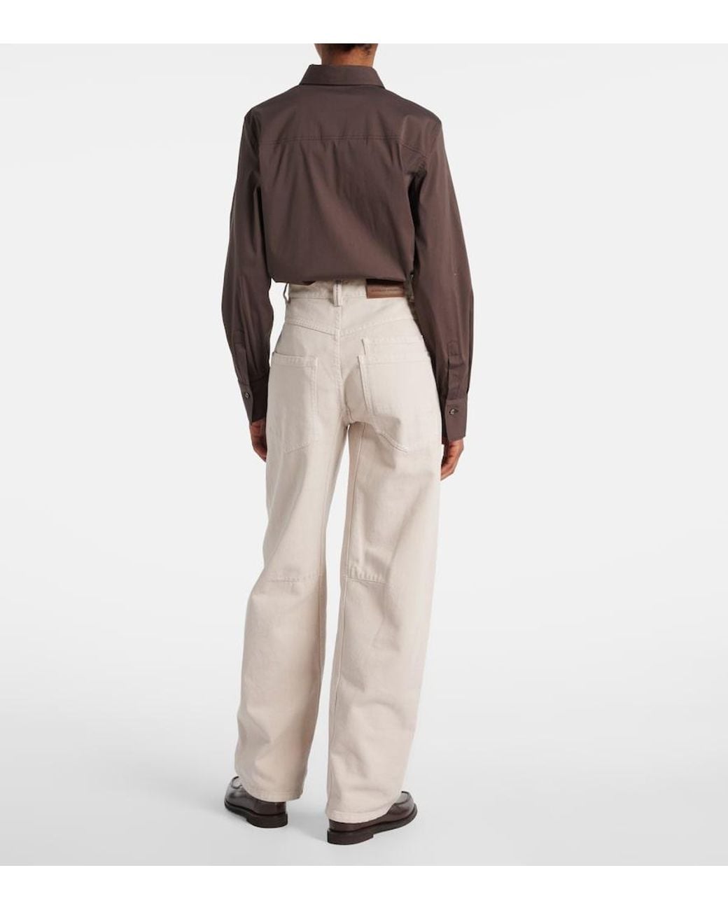 Brunello Cucinelli Natural High-Rise Straight Jeans