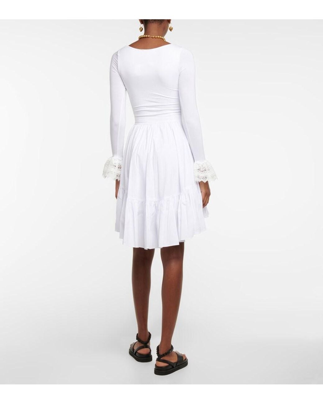 Vestido Corto Maise De Punto Fino Caroline Constas de color White