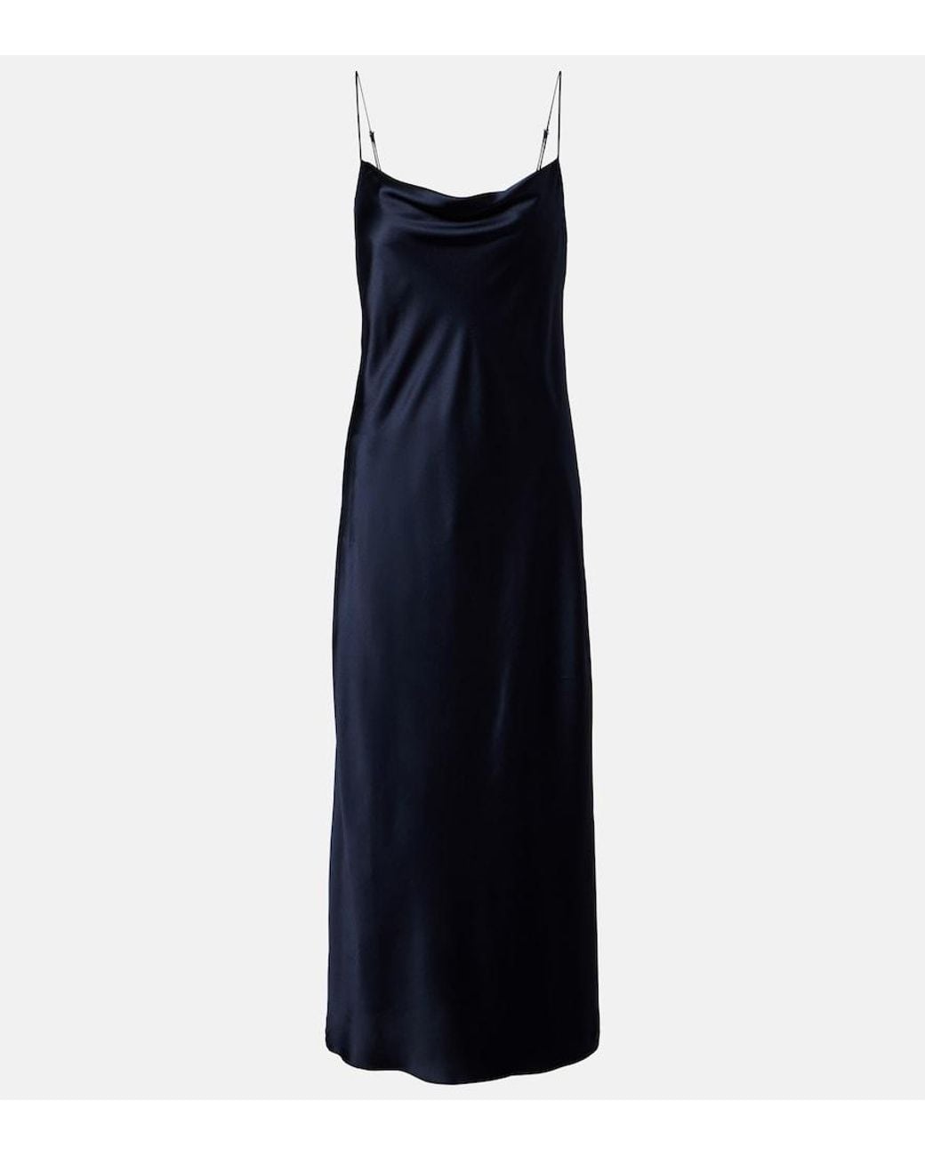 Dorothee Schumacher Blue Sense Of Shine Silk-Blend Satin Slip Dress