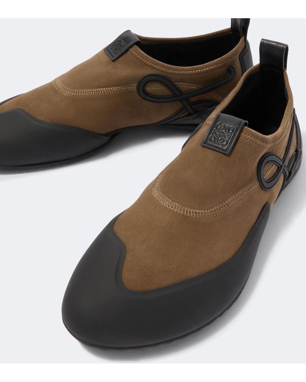 Loewe Brown Grip Aqua Suede Slip-On Shoes for men