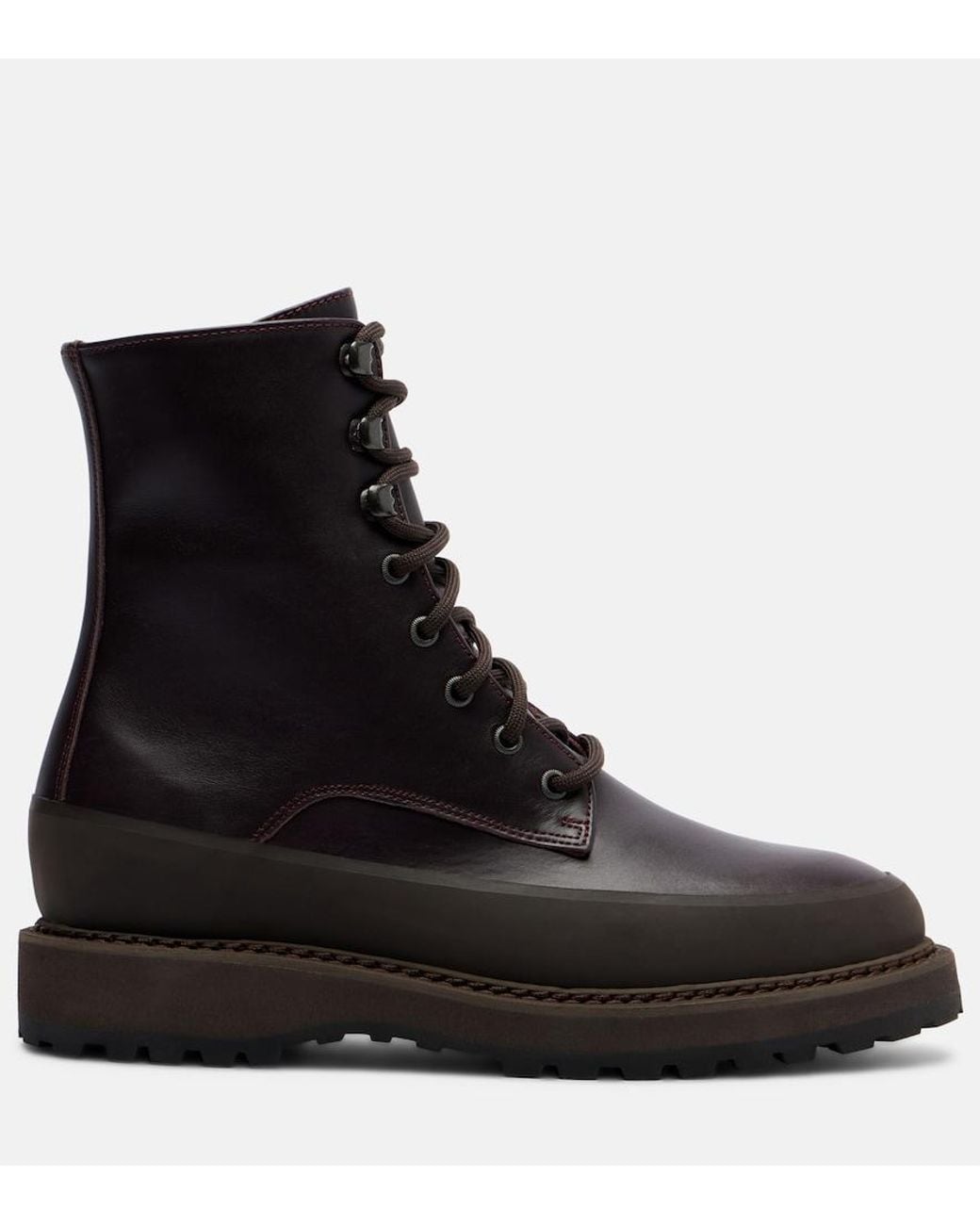 Le Monde Beryl Black Dolomite Leather Lace-Up Boots