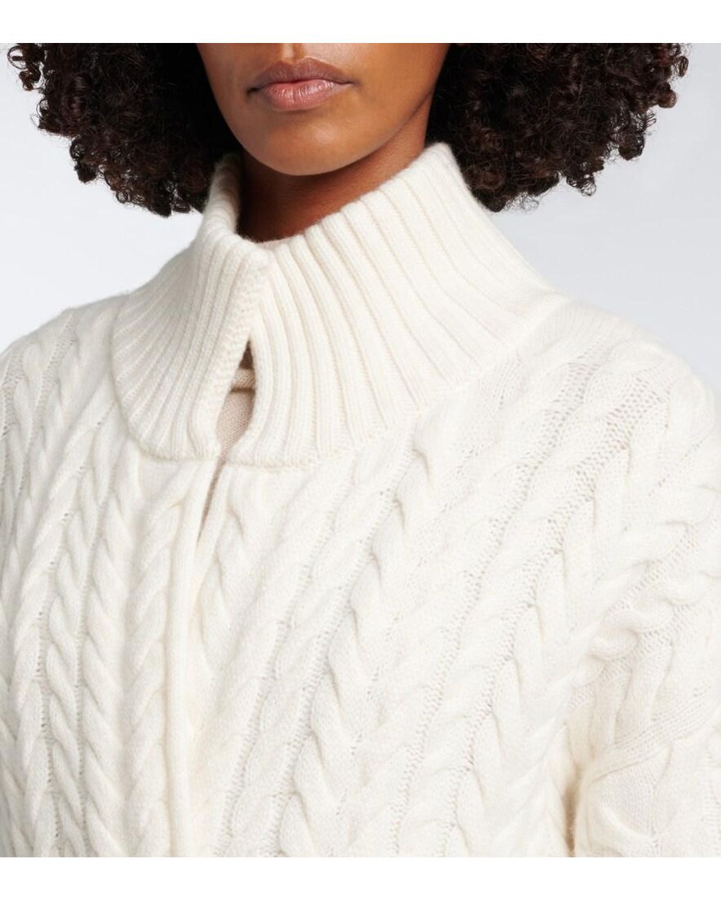 arch4 Natural Bond Street Cable-Knit Cashmere Long Cardigan