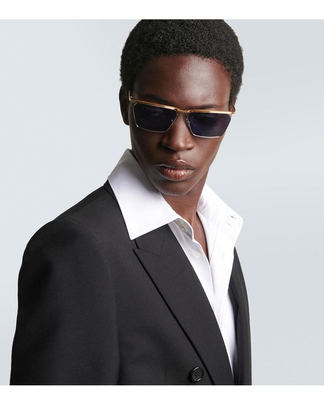 Jacques Marie Mage Blue Bresson Rectangular Sunglasses for men