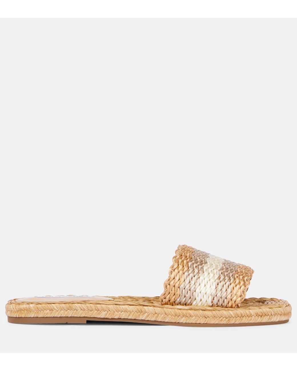 Aquazzura Brown Playa Raffia Slides