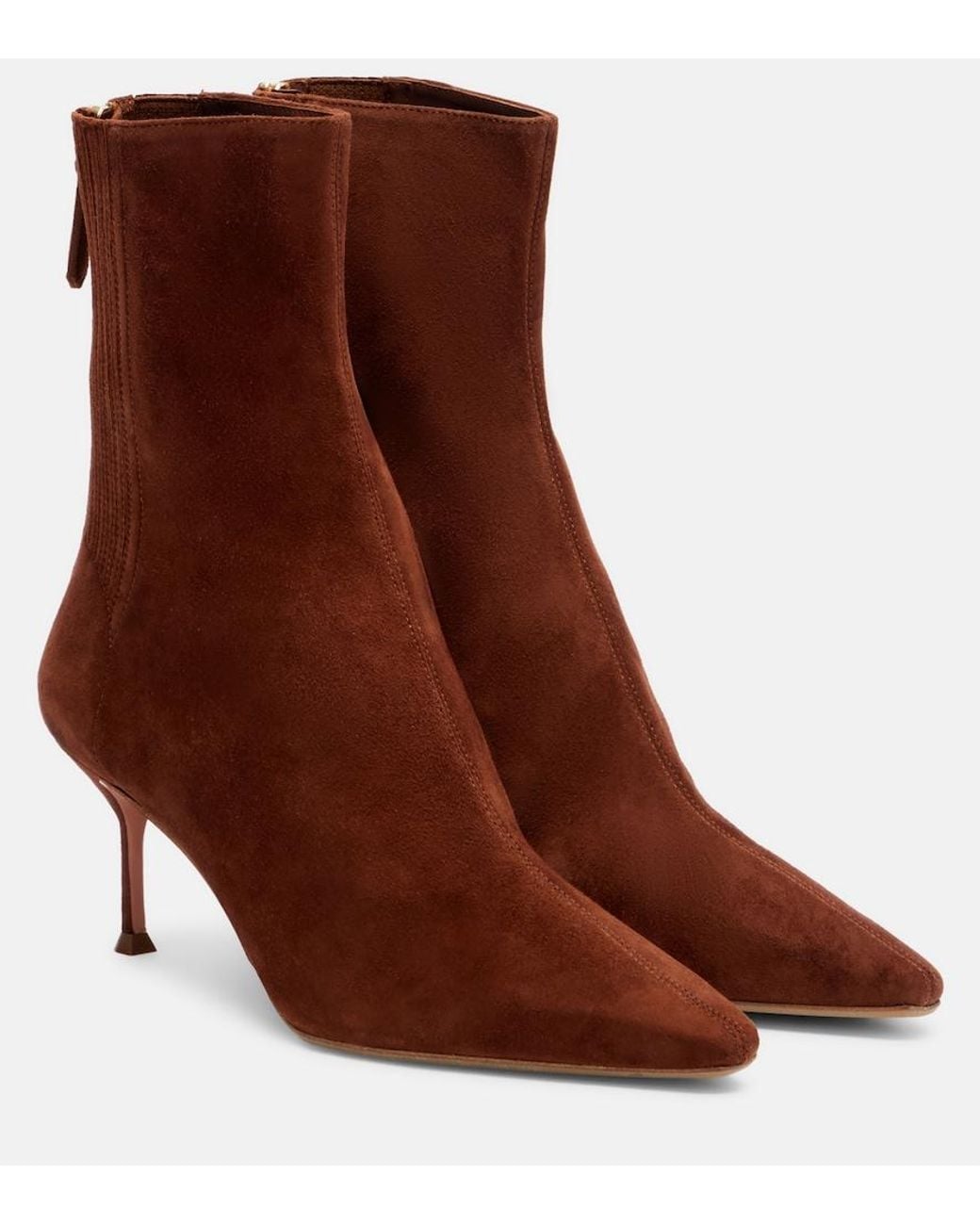 Aquazzura Brown Saint Honore 65 Suede Ankle Boots