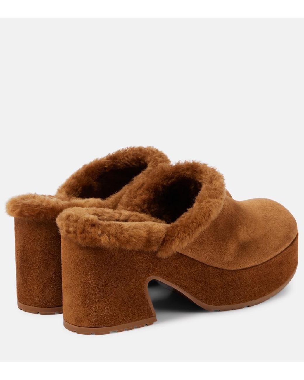 Gianvito Rossi Brown Lyss 55 Suede Platform Clogs