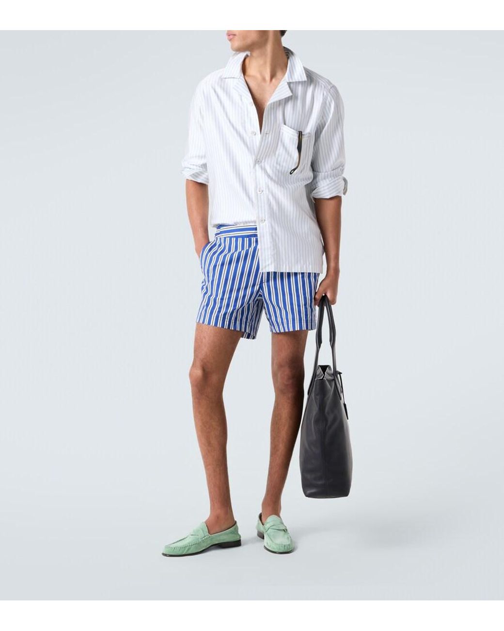 Tom Ford White Striped Silk Shirt for men