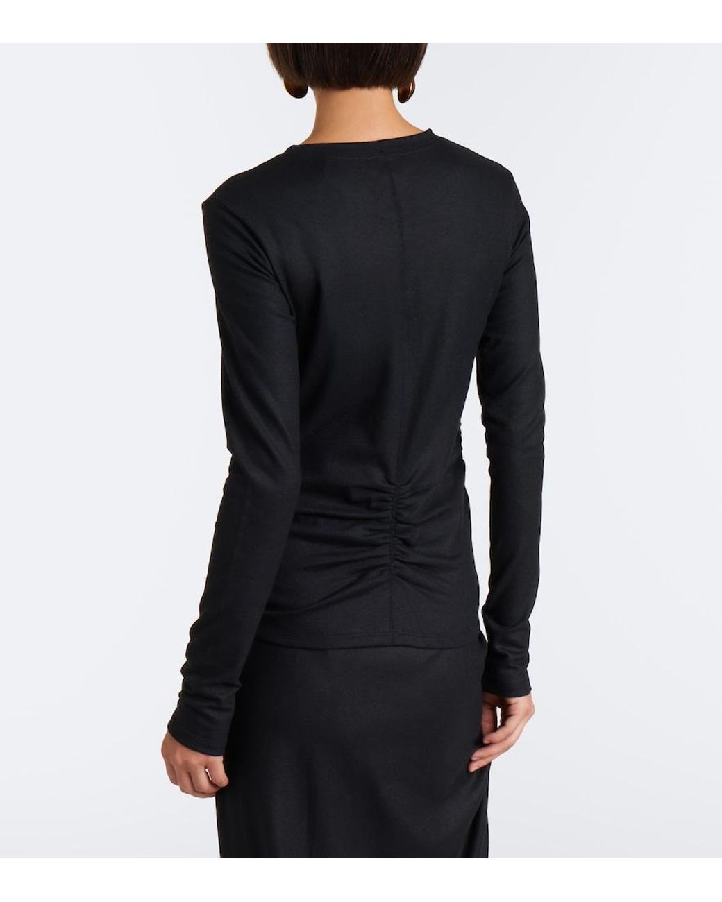 Isabel Marant Black Delesa Ruched Jersey Top