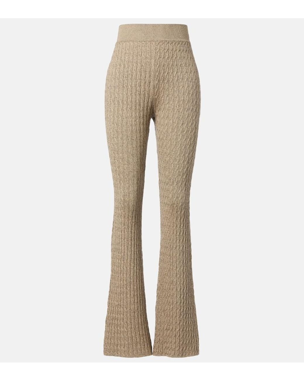 Loro Piana Natural Bihar Cashmere-Blend Flared Pants