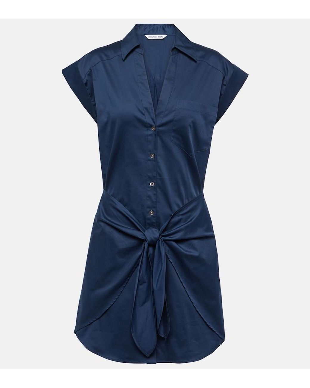Veronica Beard Blue Aimee Cotton-Blend Shirt Dress