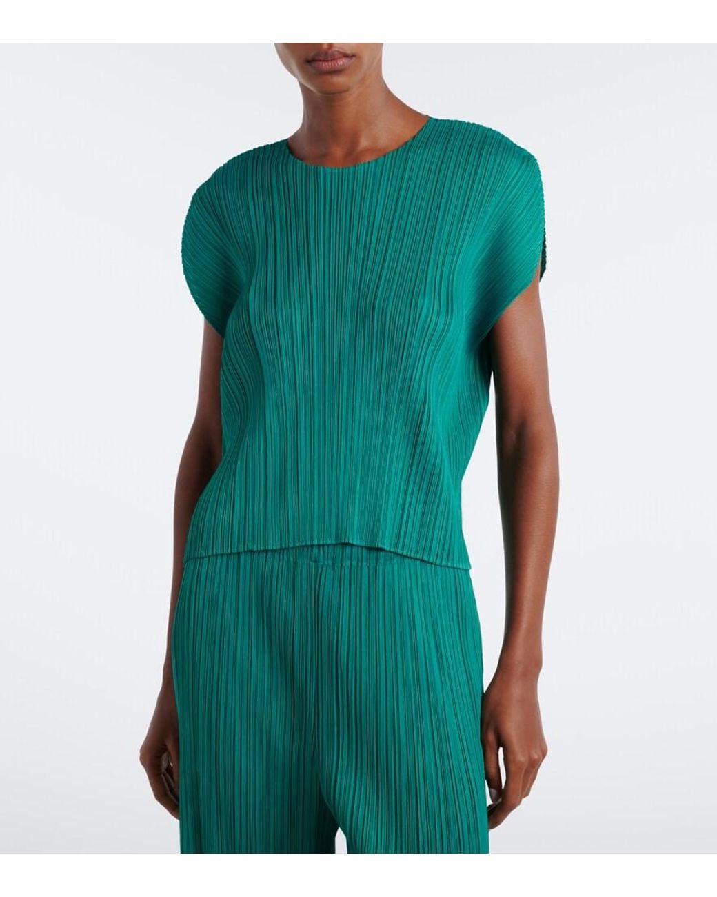 Pleats Please Issey Miyake Green Monthly Colors: July Pleated Top