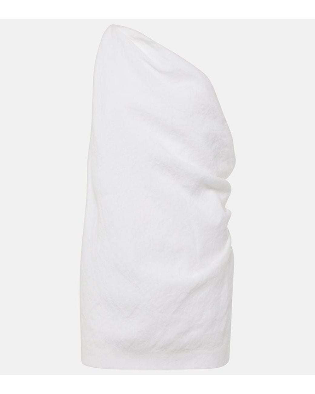 TOVE White Petra One-Shoulder Linen Top