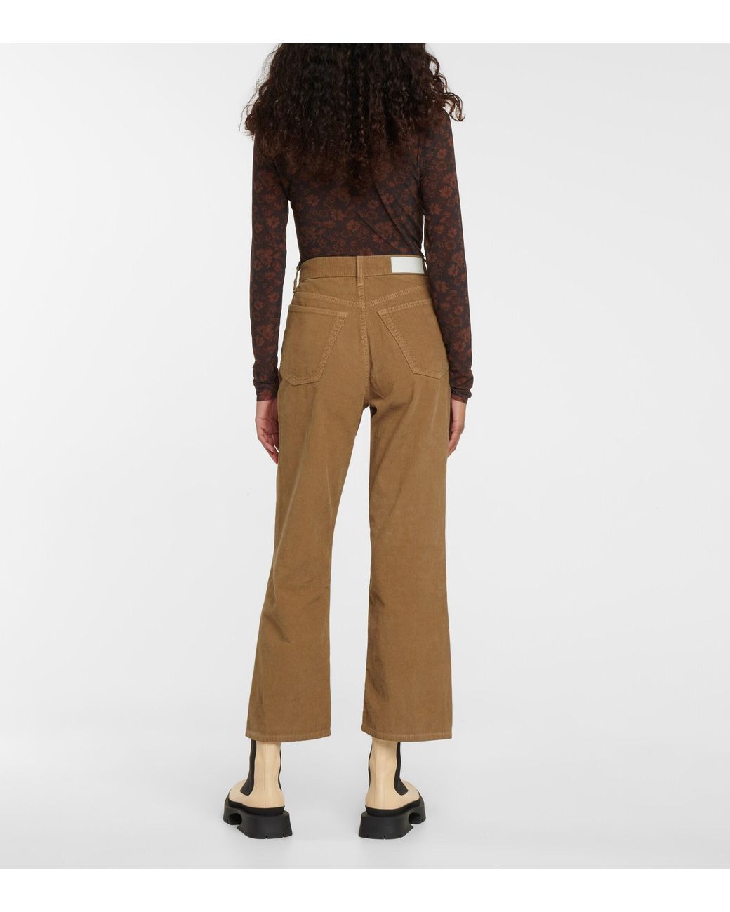 RE/DONE 70s Loose Flare Corduroy Crop Pants | Lyst