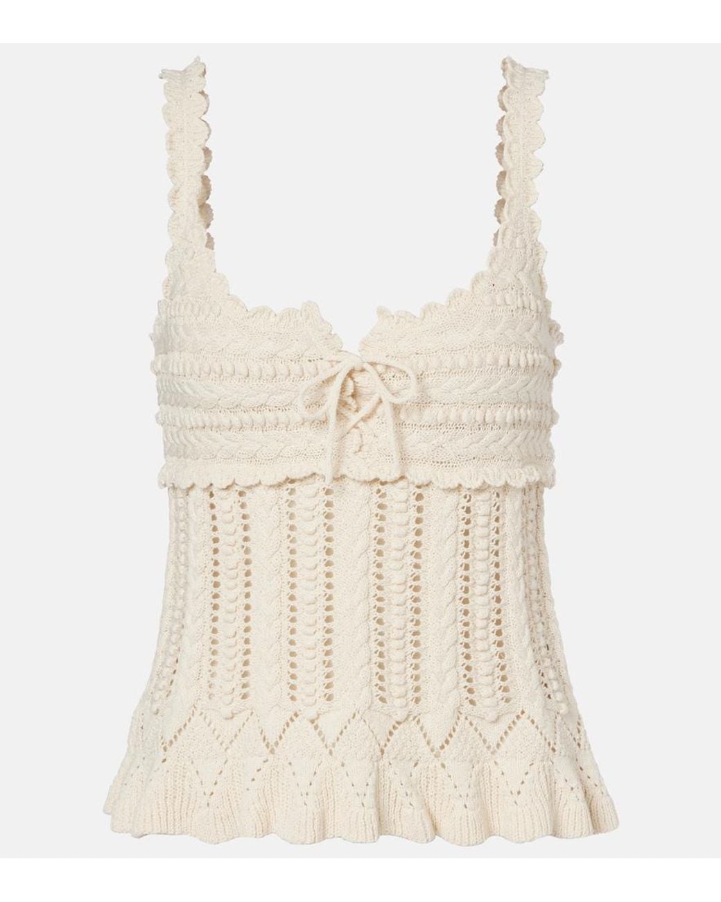Isabel Marant Natural Neves Crochet Cotton Top