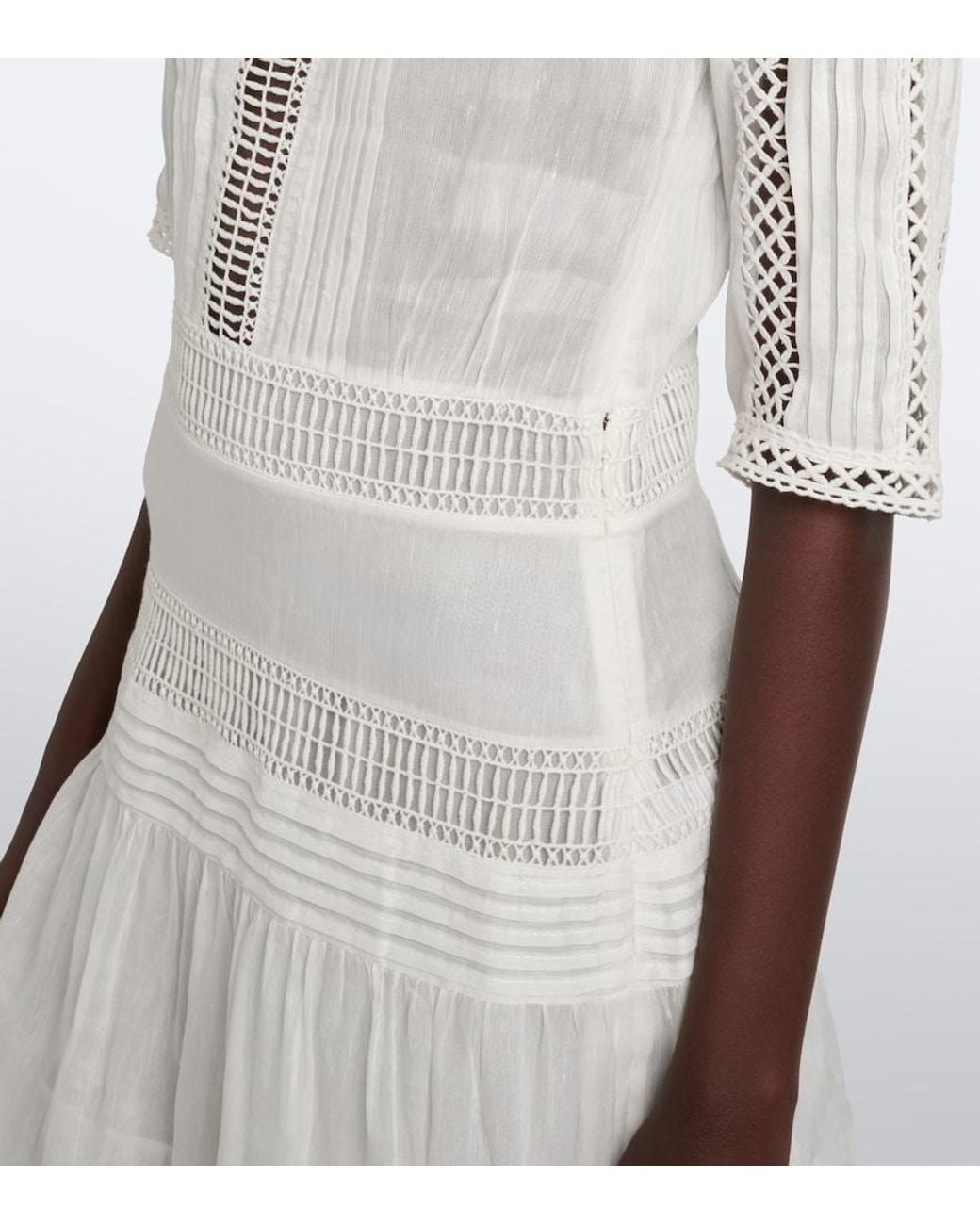 Isabel Marant White Paige Open-Knit Minidress