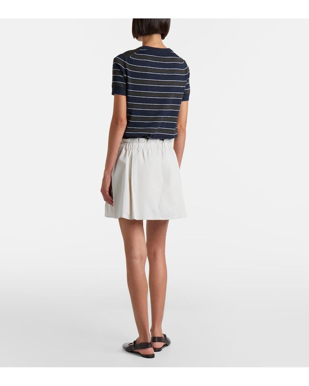Vince White Cotton Twill Skort