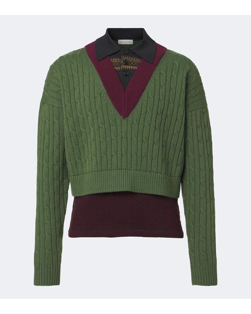 Pullover Polo di Dries Van Noten in Green da Uomo